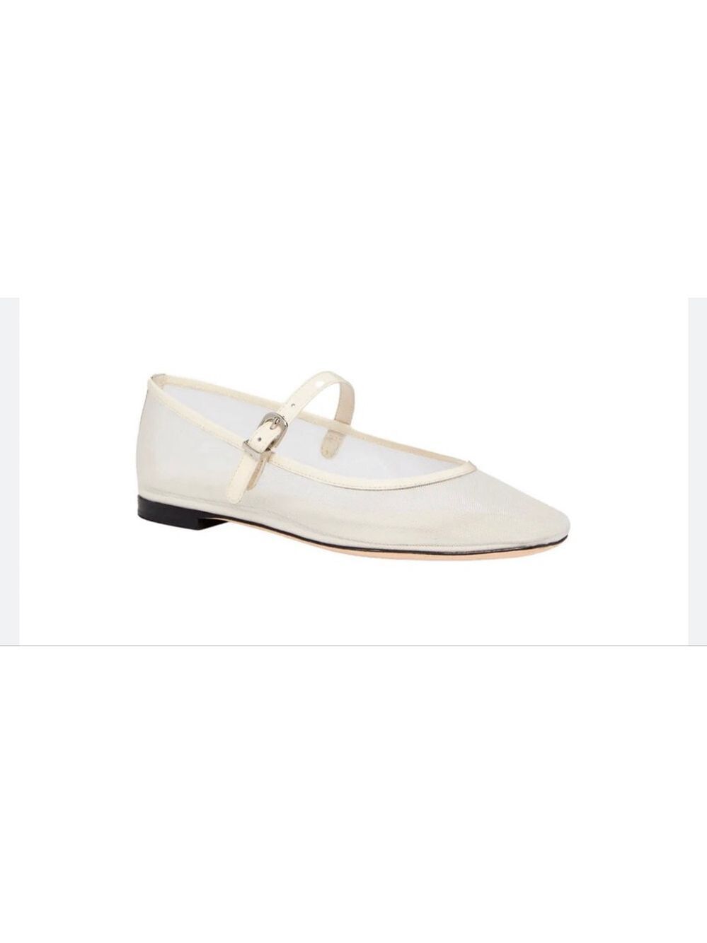 New PAIGE Josie Flats with Leather Trim Bone White 9